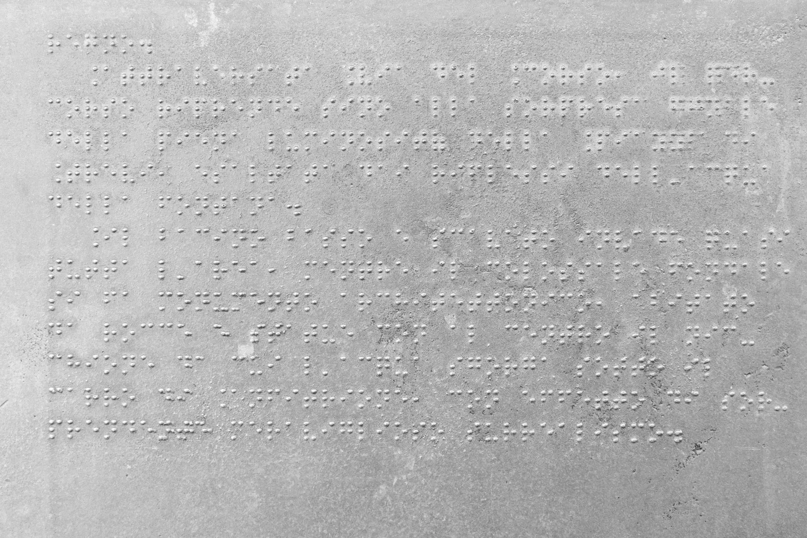 Close texture of embossed braille text
