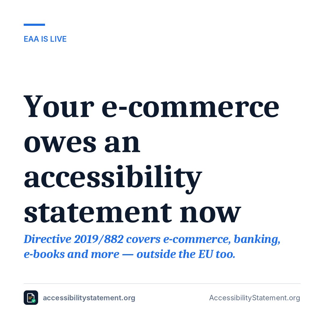 Your e-commerce owes an accessibility statement now